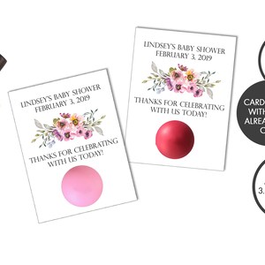 Floral Lip Balm Baby Shower Party Favors | EOS Shower Favors | Baby Shower Lip Balm Favor Cards | Bridal Shower Lip Balm Cards | Party Favor