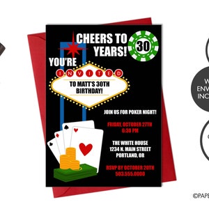 30th Birthday Las Vegas Invitation | Poker Night Invitation | Poker Birthday Party | Vegas Birthday Invitation | 21st Birthday Invitation