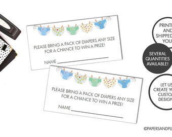 PRINTED Boy Baby Shower "Diaper Raffle Cards" | Baby Shower Activities | Baby Shower Games | Diaper Raffle Tickets | Diaper Game Card