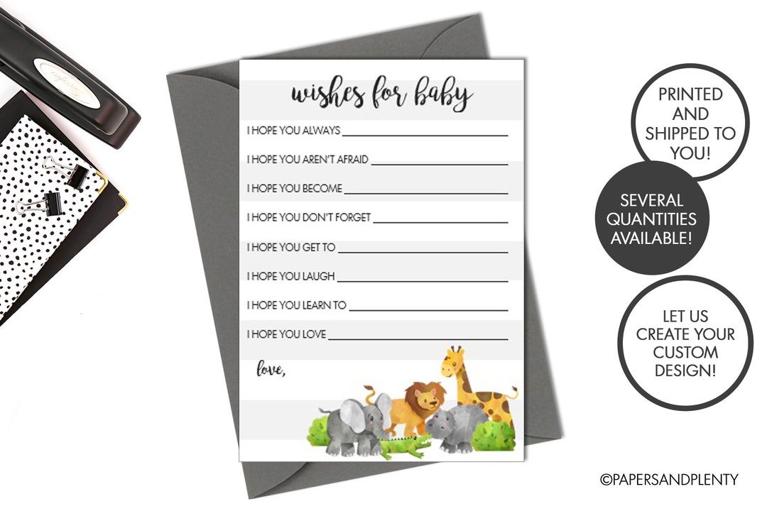 PRINTED Wishes for Baby Baby Shower Game Baby Shower Game Etsy
