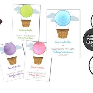 Bridal Shower &quot;Love is in the Air&quot; Lip Balm Favor Tags | Hot Air Balloon Tags | Bridal Shower Favors | EOS Bridal Shower Favor | Lip Balm
