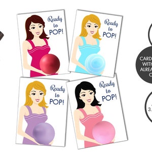 Baby Shower Lip Balm &quot;Ready to Pop&quot; Party Favor Tags | EOS Baby Shower Favors | Pregnant Mother Cards | Favor Gift Tags Lip Balm Party Favor