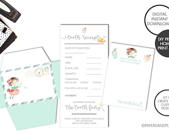 DIGITAL FILE - Tooth Fairy Letter Kit | Tooth Fairy Receipt | From the Tooth Fairy | Tooth Fairy Letter + Envelope Kit  Printable Letter Kit