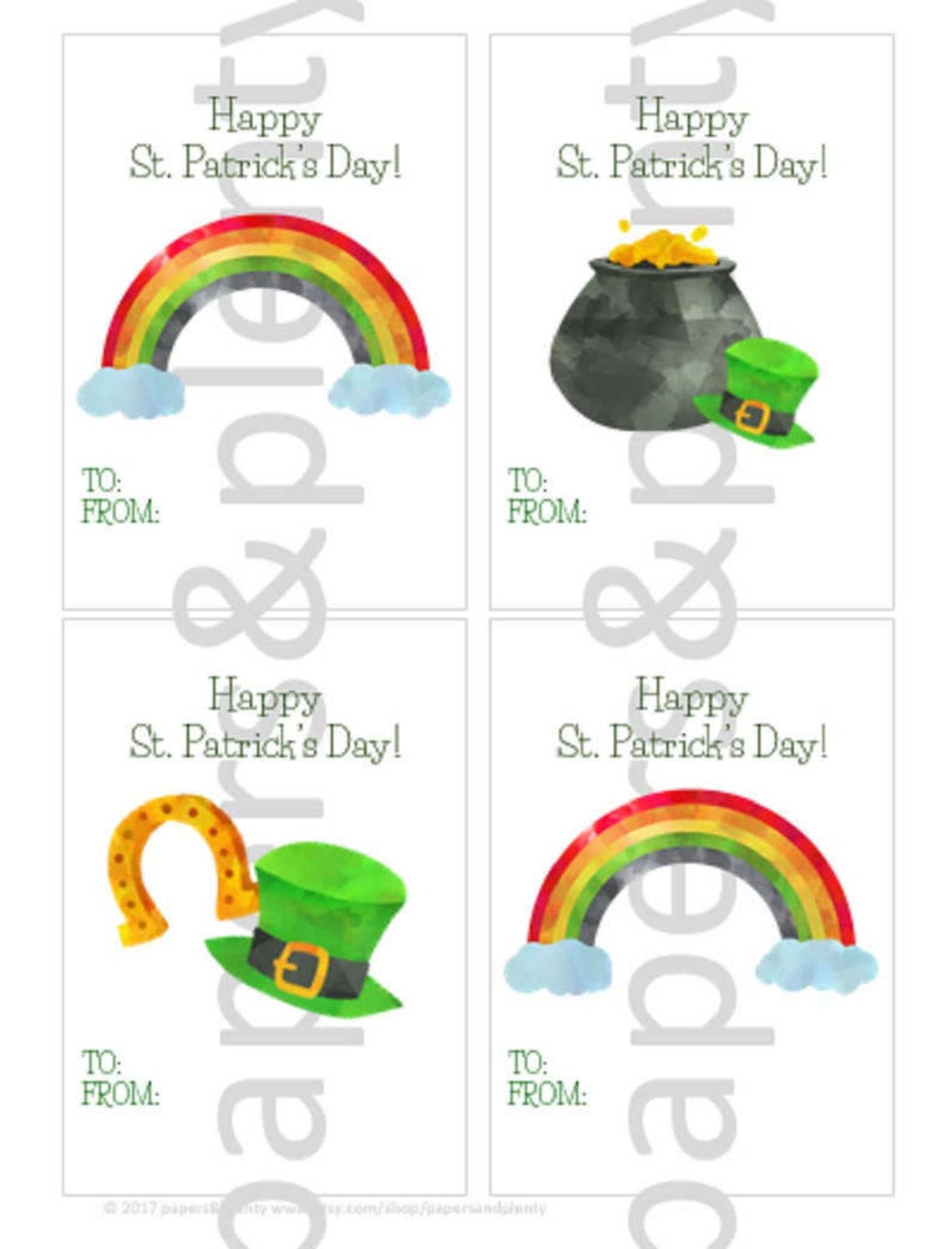 DIGITAL FILE Printable St. Patrick's Day Cards DIY - Etsy