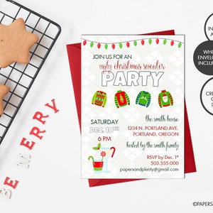 Digital or Printed Ugly Christmas Sweater Party Invite | Christmas Cocktail Party Invite | Holiday Party | Tacky Sweater Party Invitation