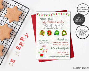 Digital or Printed Ugly Christmas Sweater Party Invite | Christmas Cocktail Party Invite | Holiday Party | Tacky Sweater Party Invitation