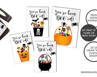 DIGITAL FILE - Halloween "You've Been Boo'ed" Gift Tags Pack of 4 | Halloween Treat Tags | Trick or Treat Bag Tags | Halloween Gift Tags