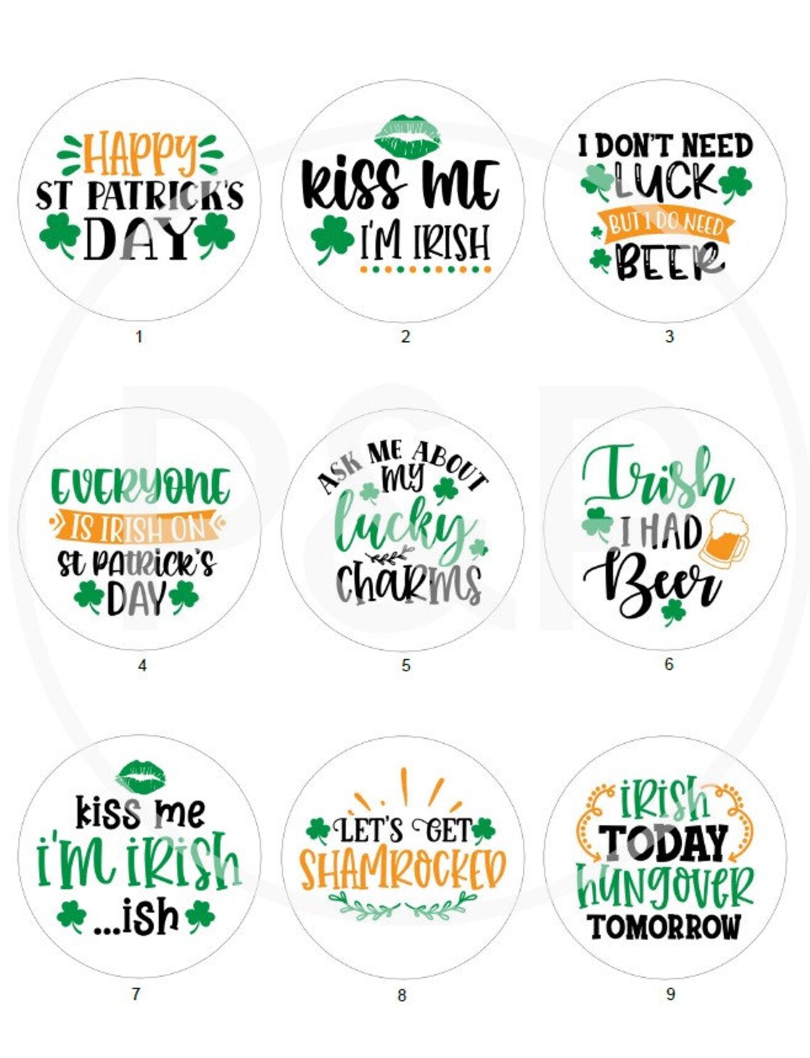 St. Patrick's Day Pin Button Set Holiday Buttons Happy - Etsy