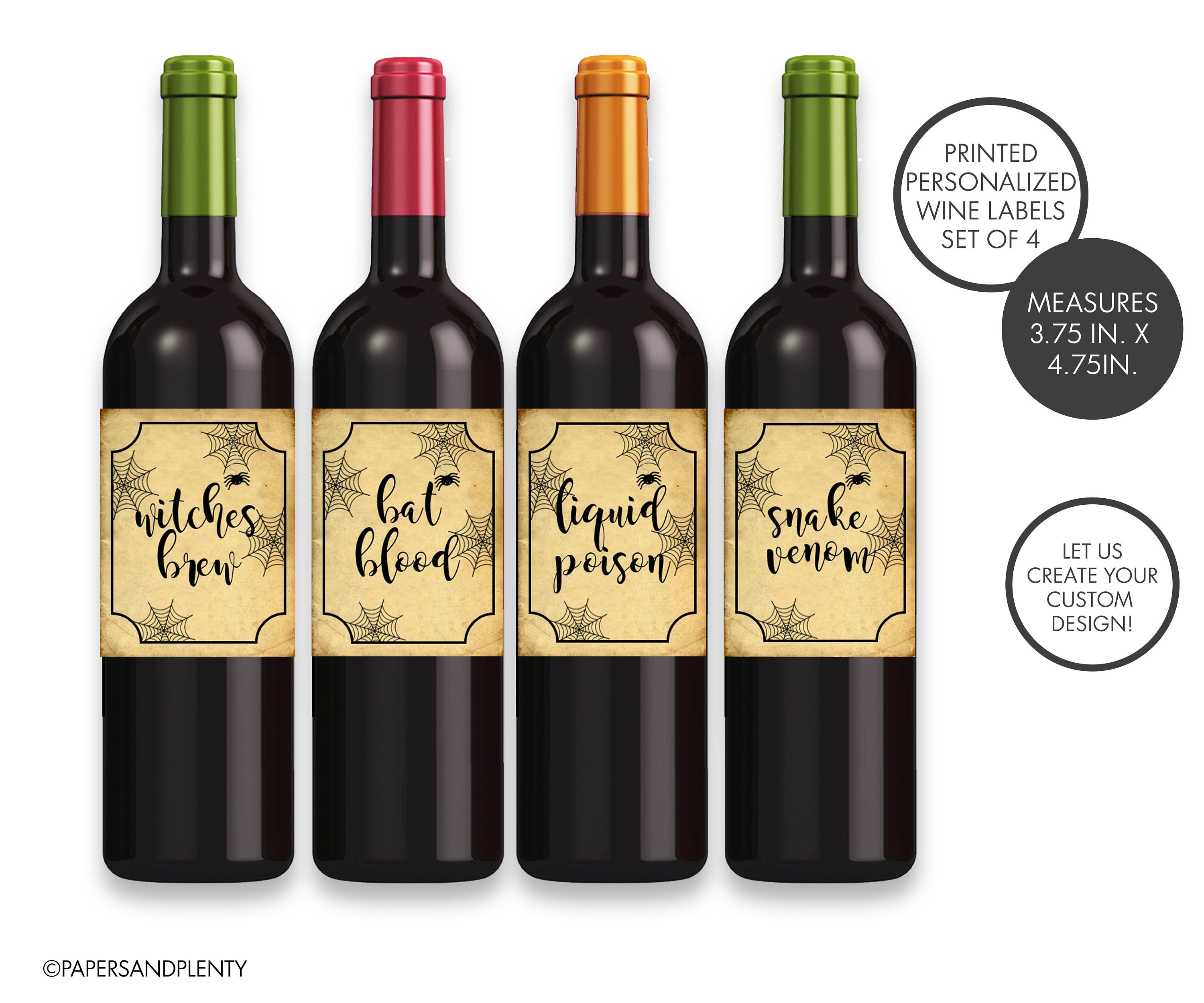 Halloween Party Wine/champagne Bottle Labels | Creepy Halloween Wine ...