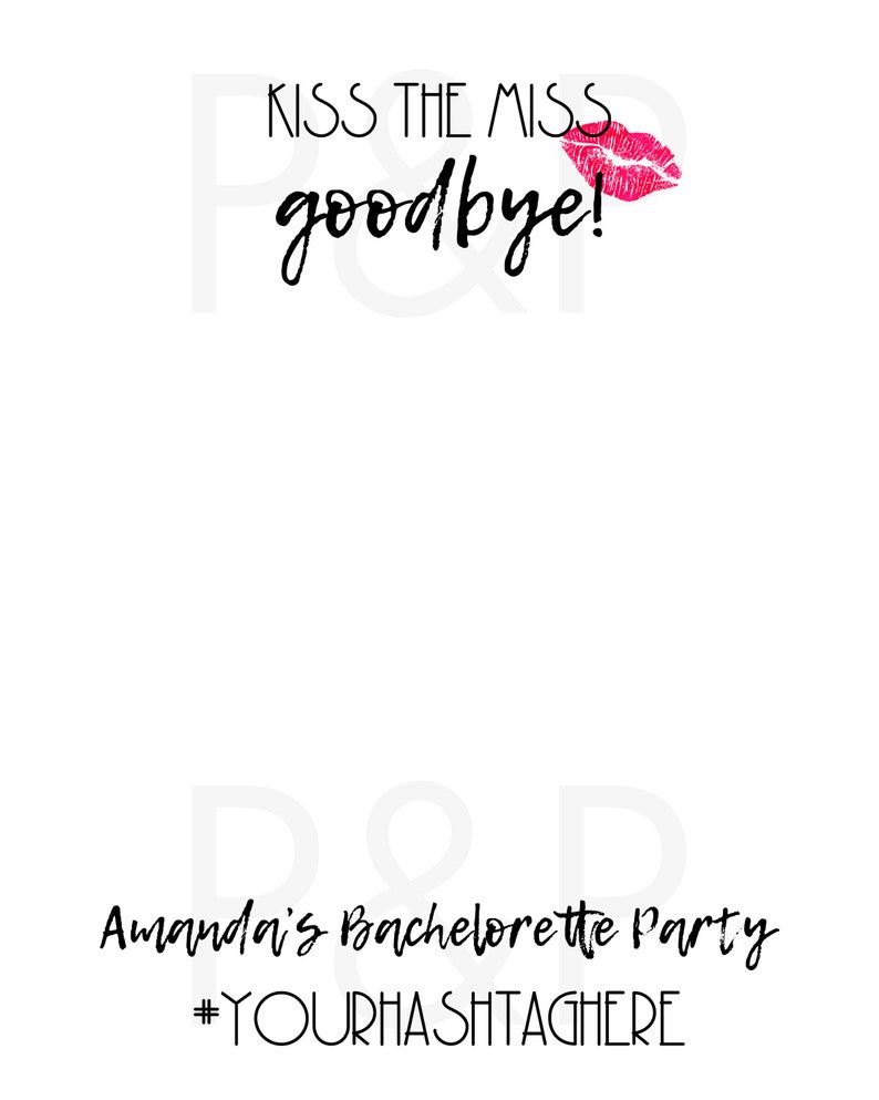 Printable kiss the Miss Goodbye Bachelorette Party - Etsy