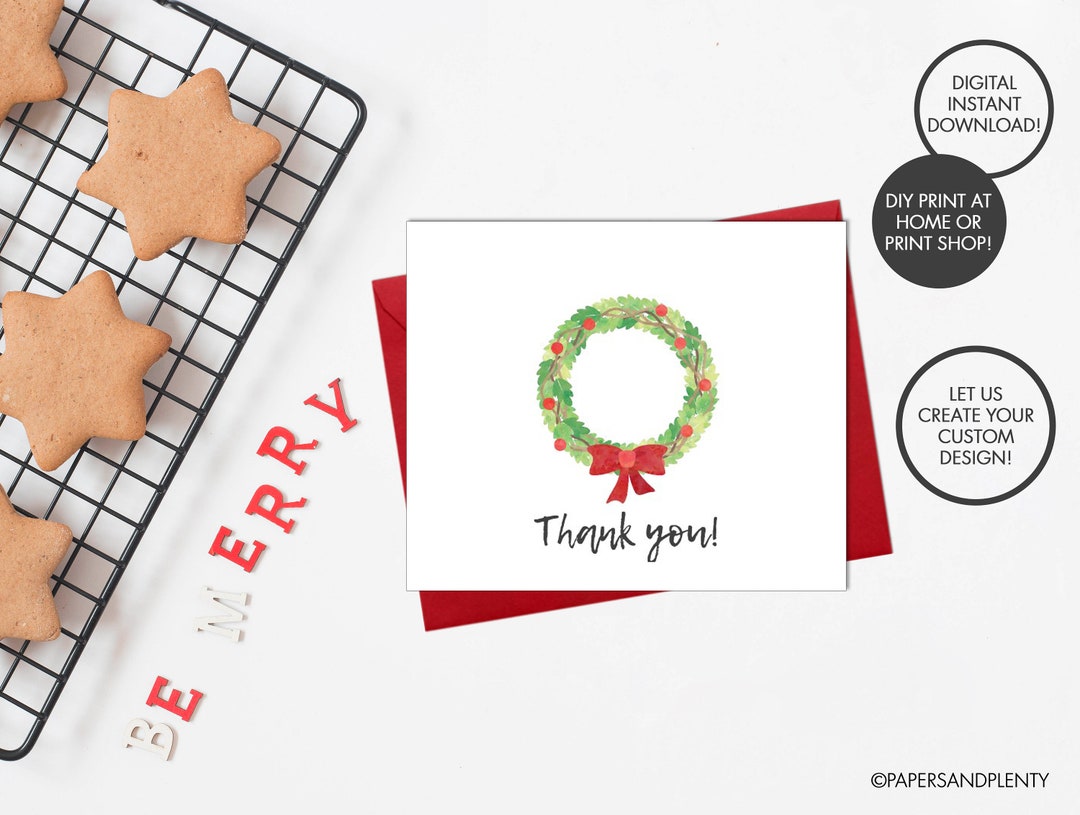 DIGITAL FILE Christmas Thank You Card Christmas Gifts Etsy
