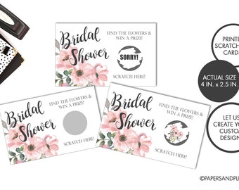 PRINTED Scratch off Cards | Bridal Shower Game | Bridal Shower Activity | Scratch off Game | Bridal Shower Scratch Off Card | Scratch & Win