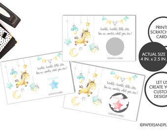 PRINTED Scratch off Cards | Twinkle Twinkle Little Star Gender Reveal | Gender Reveal Party | Gender Reveal Scratch off Cards | Party Ideas