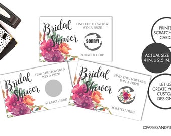 PRINTED Scratch off Cards | Bridal Shower Game | Bridal Shower Activity | Scratch off Game | Bridal Shower Scratch Off Card | Scratch & Win