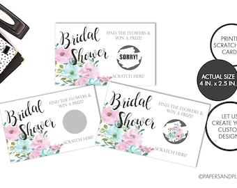 PRINTED Scratch off Cards | Bridal Shower Game | Bridal Shower Activity | Scratch off Game | Bridal Shower Scratch Off Card | Scratch & Win