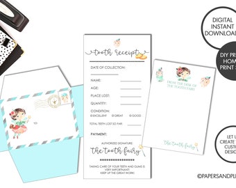 DIGITAL FILE - Tooth Fairy Letter Kit | Tooth Fairy Receipt | From the Tooth Fairy | Tooth Fairy Letter + Envelope Kit  Printable Letter Kit