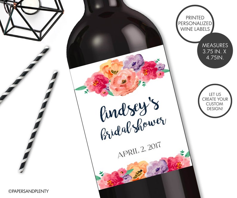 | Floral Bridal Shower Future Mrs Custom Wine Labels Bridal Shower Wine Bottle Label Floral Bridal Shower ChampagneWine Bottle Labels