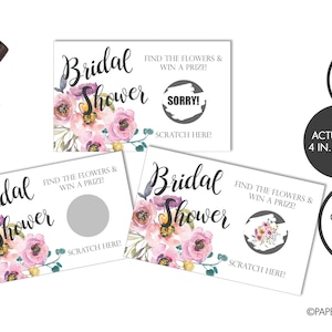 PRINTED Scratch off Cards | Bridal Shower Game | Bridal Shower Activity | Scratch off Game | Wedding Shower Game | Bridal Scratch Off