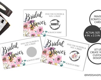 PRINTED Scratch off Cards | Bridal Shower Game | Bridal Shower Activity | Scratch off Game | Wedding Shower Game | Bridal Scratch Off