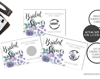 PRINTED Scratch off Cards | Bridal Shower Game | Bridal Shower Activity | Scratch off Game | Bridal Shower Scratch Off Card | Scratch & Win