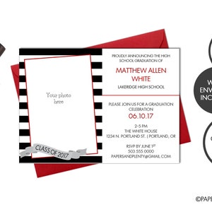 Digital or Printed Class of 2023 - Graduation Party Invitation (with grad photo) | High School Grad | College Grad | Graduation Announcement