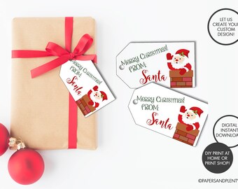 DIGITAL FILE - Christmas "From Santa" Gift Tags | Secret Santa Gift Tags | Merry Christmas From Santa | Christmas Gift Tags | Blank Gift Tag