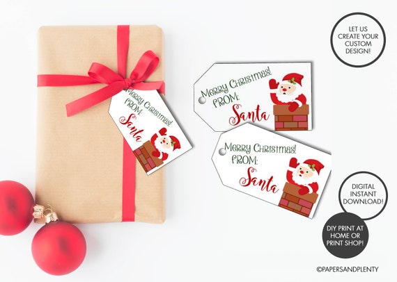 digital file christmas from santa gift tags etsy