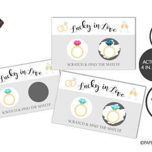 PRINTED Scratch off Cards | Bridal Shower Game | Bridal Shower Activity | Scratch off Game | Diamond Ring Shower Game | Bridal Scratch Off