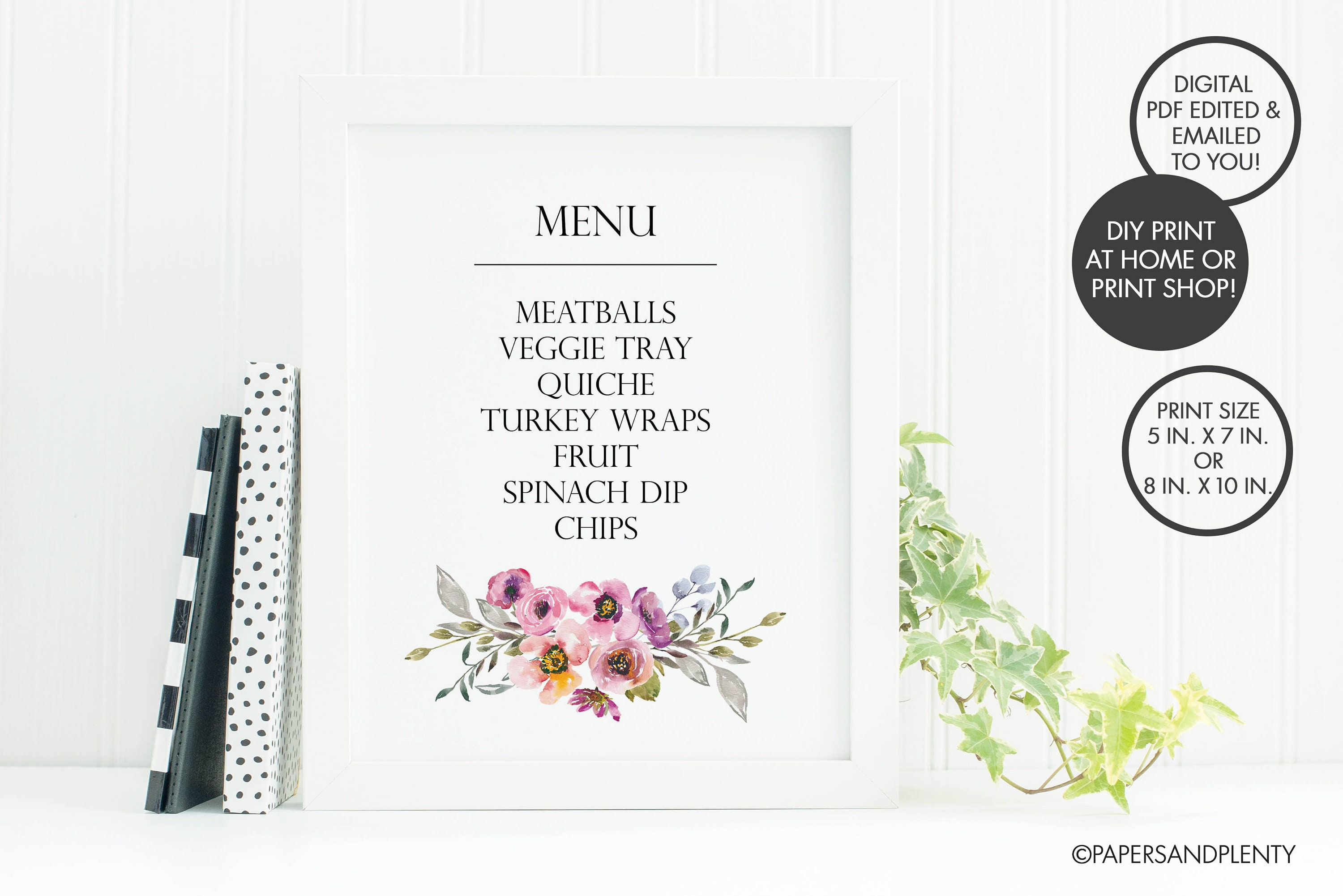 Printable Menu Sign Food Drink Menu Signage Baby Shower Etsy