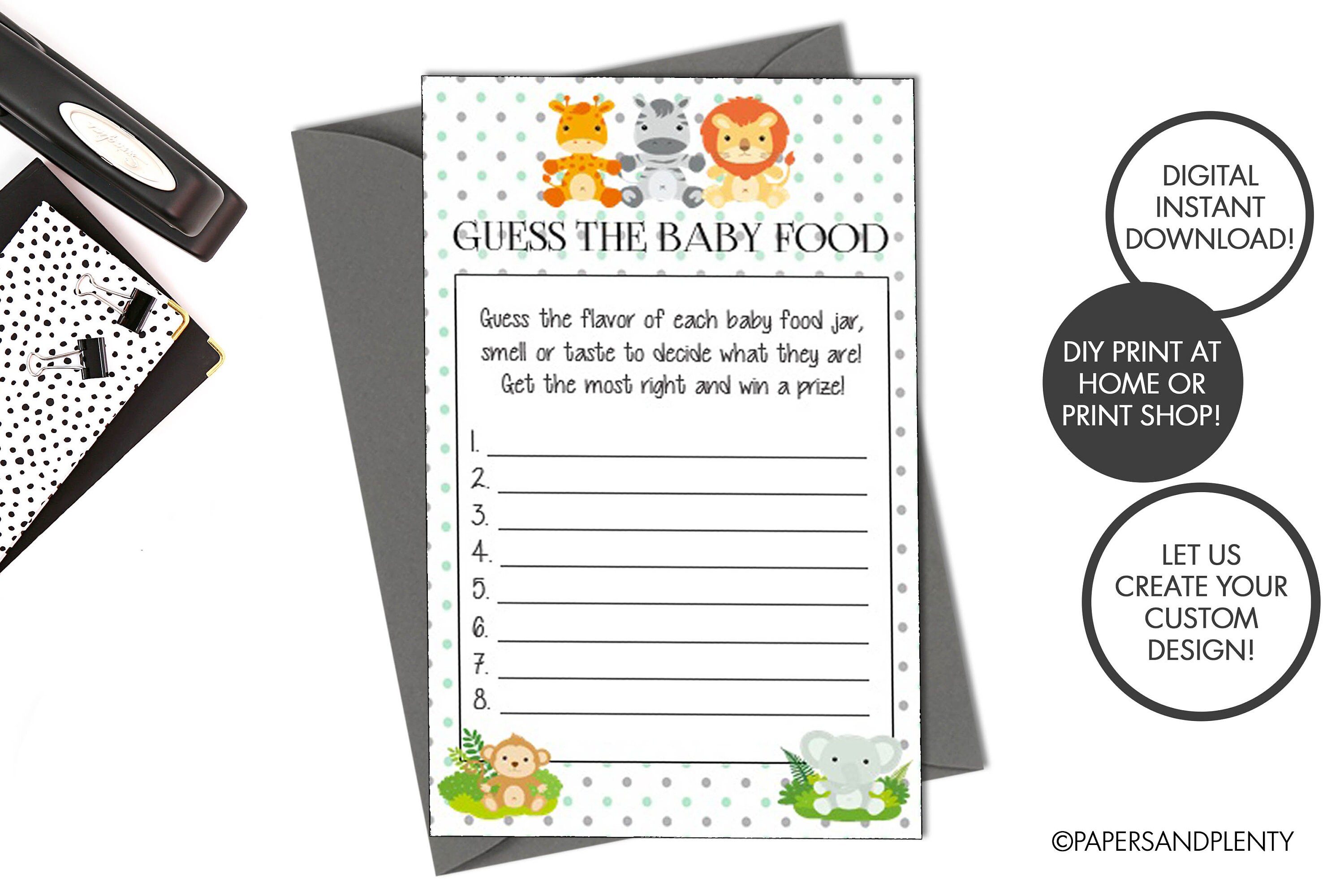 Name The Baby Food Game, Fishing Party, Baby Shower Activities, Games for  Baby Shower, Digital File Instant Download GM873