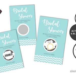 PRINTED Scratch off Cards | Bridal Shower Game | Bridal Shower Activity | Scratch off Game | Diamond Ring Shower Game | Bridal Scratch Off