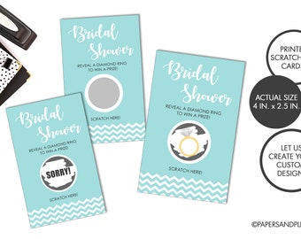 PRINTED Scratch off Cards | Bridal Shower Game | Bridal Shower Activity | Scratch off Game | Diamond Ring Shower Game | Bridal Scratch Off