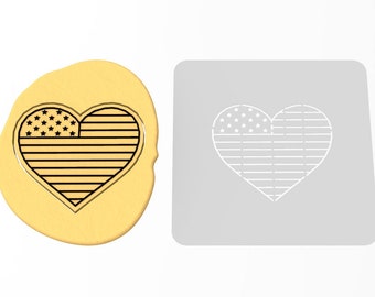 Szablon „America Heart” – SZYBKA wysyłka – Wybierz swój rozmiar!
