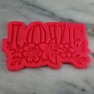 Flowers Love Cookie Cutter 2-Piece, Stamp & Outline #1 - SHARP EDGES - FAST Shipping - Choose Your Own Size!
