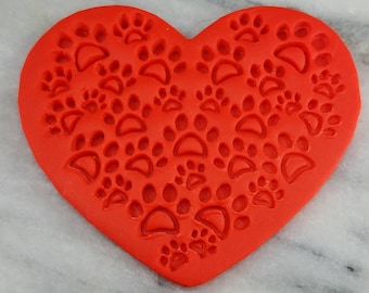 Heart w/ Mini Dog Paws Cookie Cutter 2-Piece, Stamp & Outline #1 - SHARP EDGES - FAST Shipping - Choose Your Own Size!