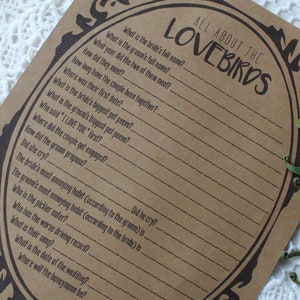 Tout sur la carte de jeu pour shower de mariage Love Birds, JPEG et PNG TÉLÉCHARGEABLES, idéale pour les showers de mariage !