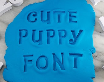 Cute Puppy Font Letter Cookie Stamps Set - FAST Shipping - Choose Your Own Size!