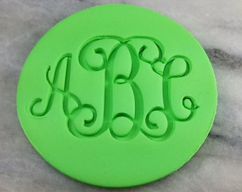 Vine Monogram Circle Letter Cookie Cutter 2-Piece, Stamp & Outline #1 - SHARP EDGES - FAST Shipping - Choose Your Own Size!