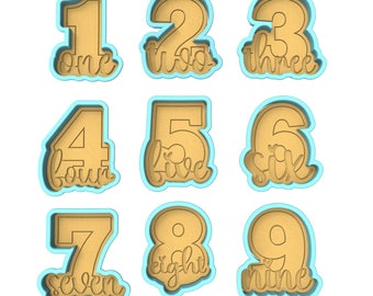 Birthday Number Cookie Cutter | Stamp | Stencil | Debosser Set. Any Size. Any Style.