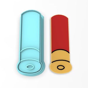 Shotgun Shell Cookie Cutter | Stamp | Stencil - SHARP EDGES - FAST Shipping - Choose Your Own Size!
