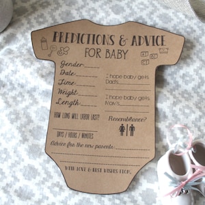 Baby Advice and Prediction Card, Downloadable PDF, Great for Baby Showers!