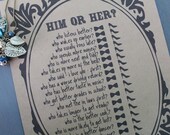 Him or Her? Wedding Shower Game Card, DOWNLOADABLE JPEG & PNG, Great for Wedding Showers!