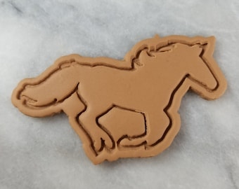 Horse Running Cookie Cutter 2-Piece, Stamp & Outline #1 - SHARP EDGES - FAST Shipping - Choose Your Own Size!