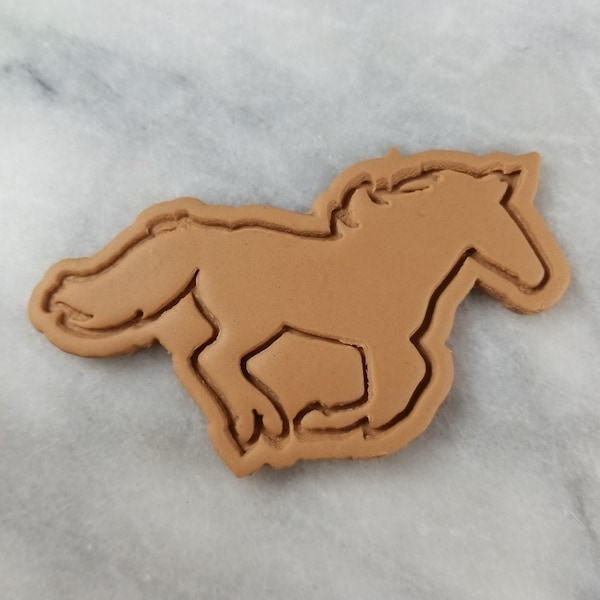 Horse Running Cookie Cutter 2-Piece, Stamp & Outline #1 - SHARP EDGES - FAST Shipping - Choose Your Own Size!