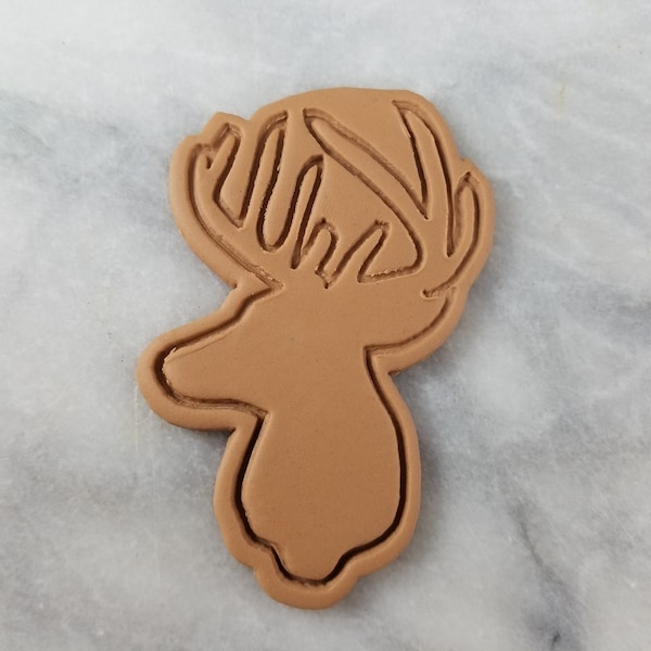 Deer Antlers Cookie Cutter 2-Piece, Outline & Stamp 2 - SHARP EDGES - FAST Shipping - Choose Your Own Size!