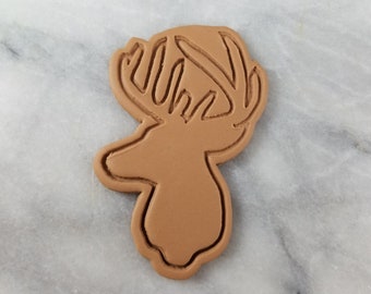 Deer Antlers Cookie Cutter 2-Piece, Outline & Stamp 2 - SHARP EDGES - FAST Shipping - Choose Your Own Size!