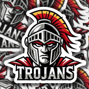 Trojan Words 4 Vinyl Sticker | Dishwasher Safe & Durable | Custom Sizes | Fast Shipping | Made in USA 1