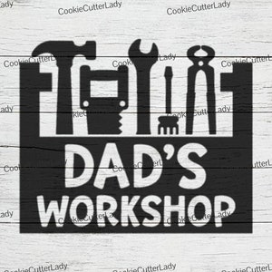 Dad&#39;s Workshop Stencil | REUSABLE, DURABLE, WASHABLE Craft Stencil | Use for Signs, Walls, Canvas & More!1