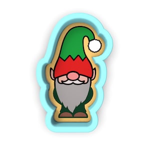 Gnome Elf Cookie Cutter | Stamp | Stencil - SHARP EDGES - FAST Shipping - Choose Your Own Size!