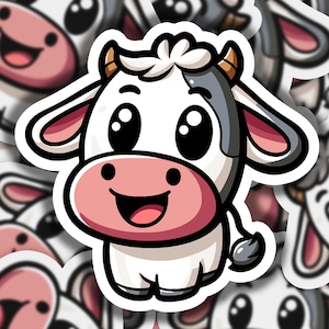 Cow Body Cute Vinyl Sticker | Dishwasher Safe & Durable | Custom Sizes | Fast Shipping | Made in USA 1